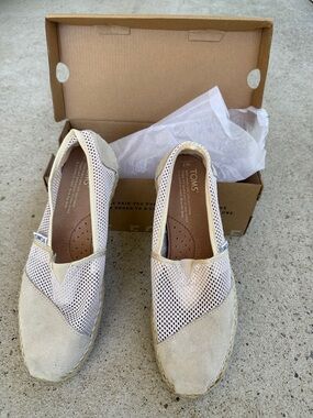 TOMS Alpargata Espadrille Classic Natural Mesh/ Slip-On Shoes W Box Size 7